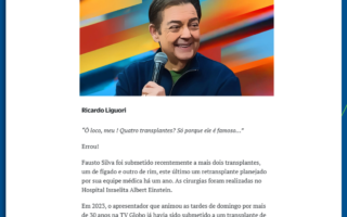 Fake news sobre Faustão prejudica doação de órgãos (Brazil Journal)
