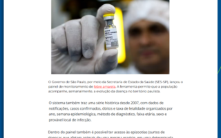 Secretaria de Estado da Saúde no G1