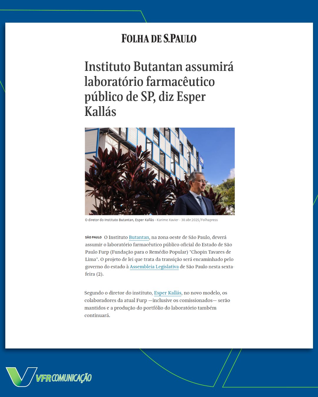 Instituto Butantan na Folha