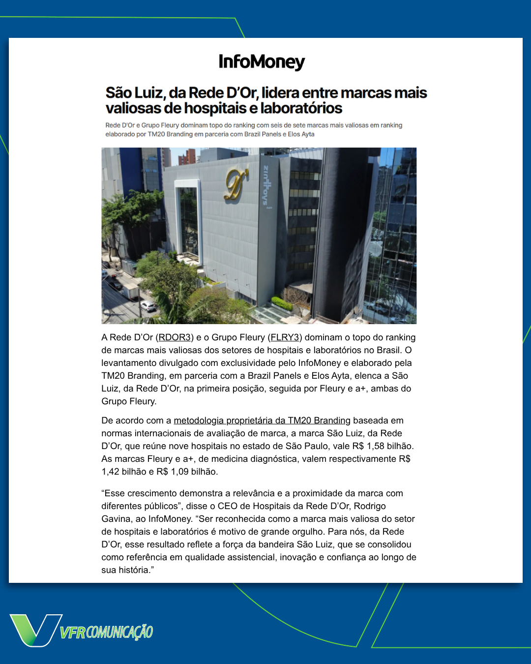Rede D´Or São Luiz no InfoMoney