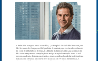 Novo hospital da Rede D´Or em São Bernardo (Veja Negócios)