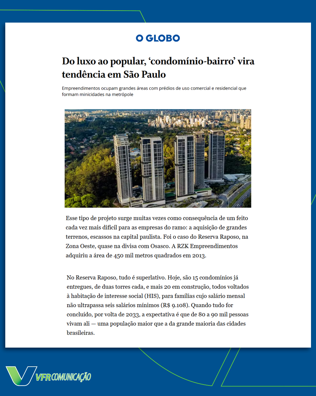 RZK Empreendimentos no O Globo