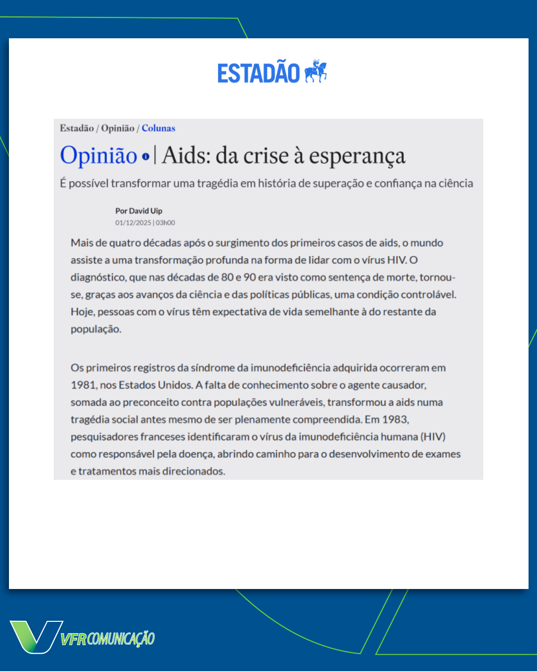 David Uip no Estadão