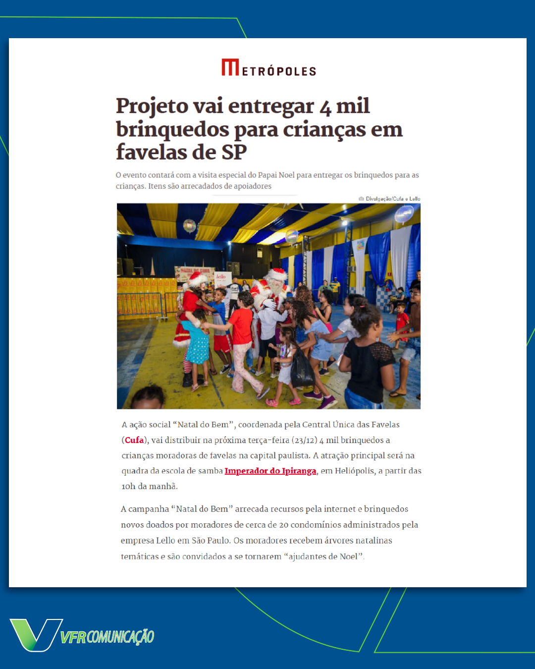 “Natal do Bem” da Lello no Metrópoles