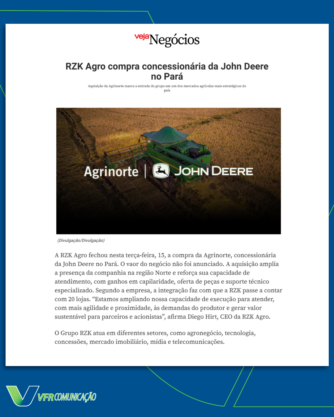 RZK Agro na Veja Negócios