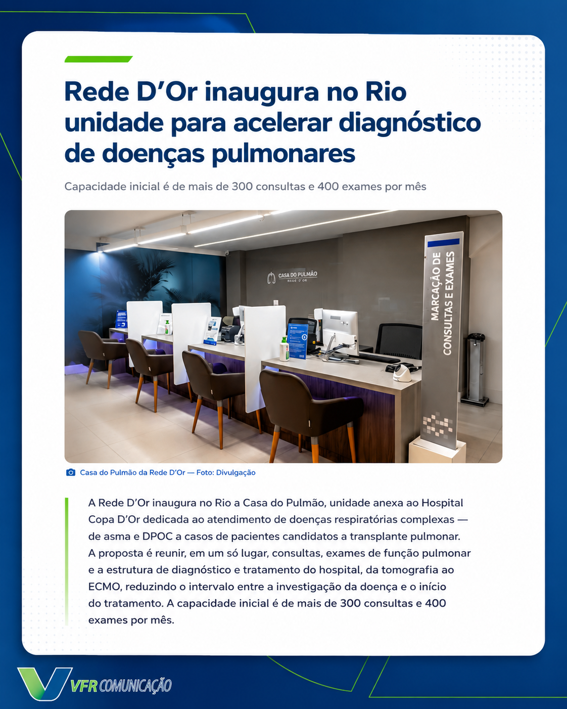 Nova unidade da Rede D´Or no O Globo